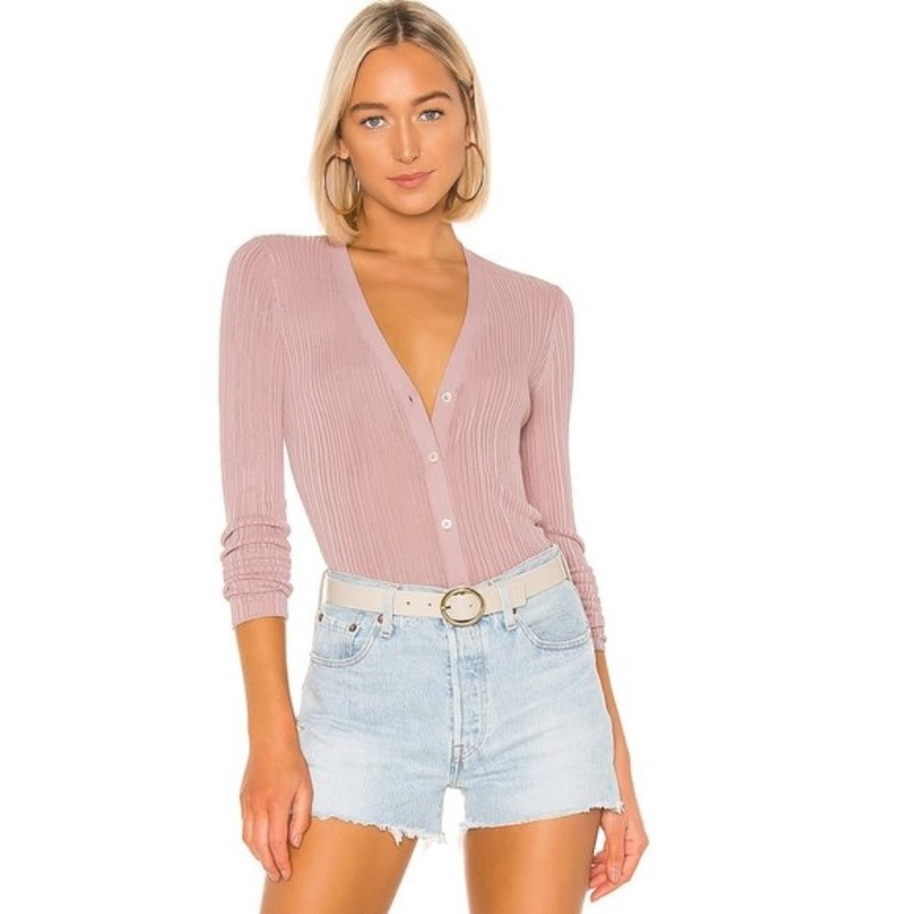 Theory Pointelle Button Front Cardigan